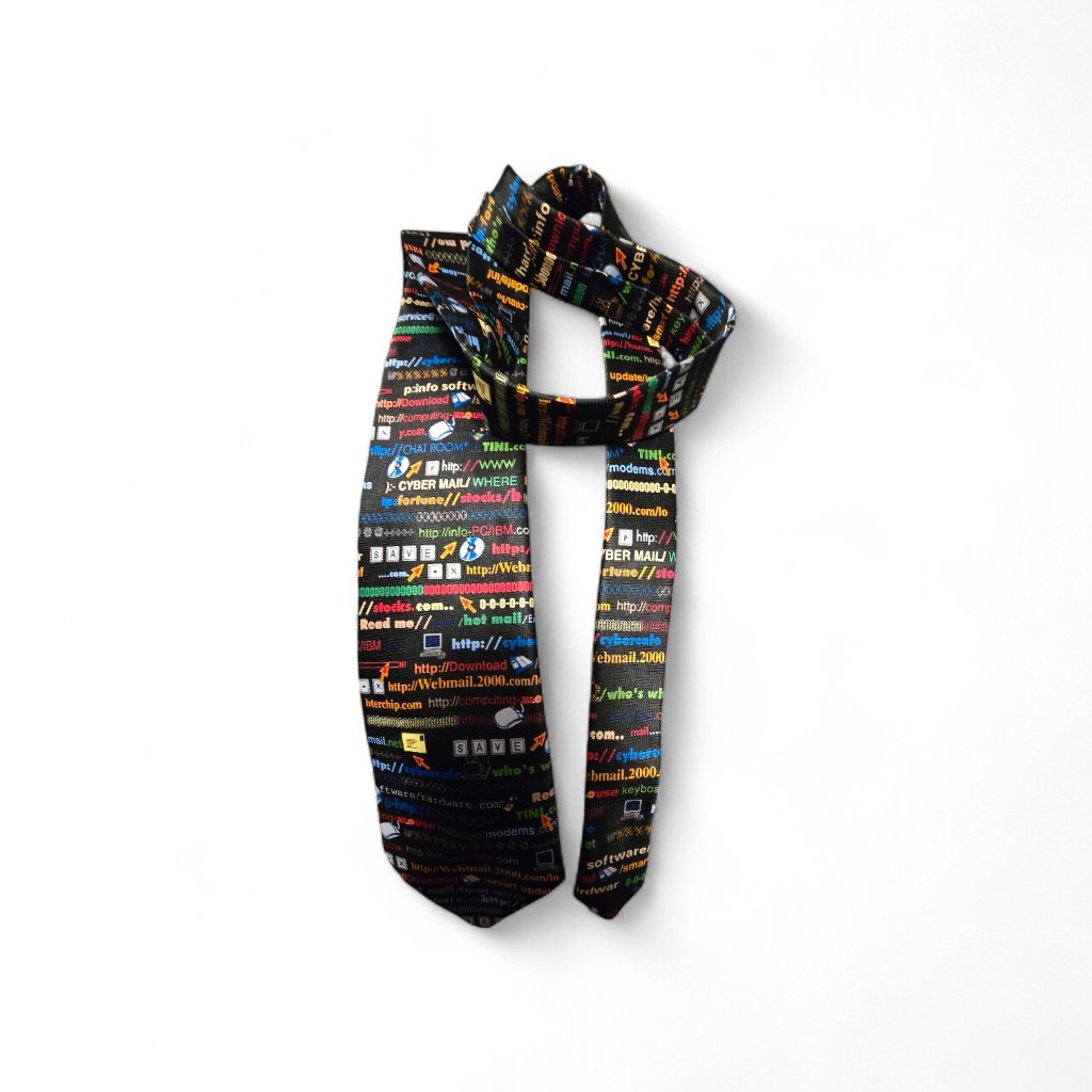 Nwt Mens Tie Cyber Mail Software Computing Webmail Downloading Computer Geeks